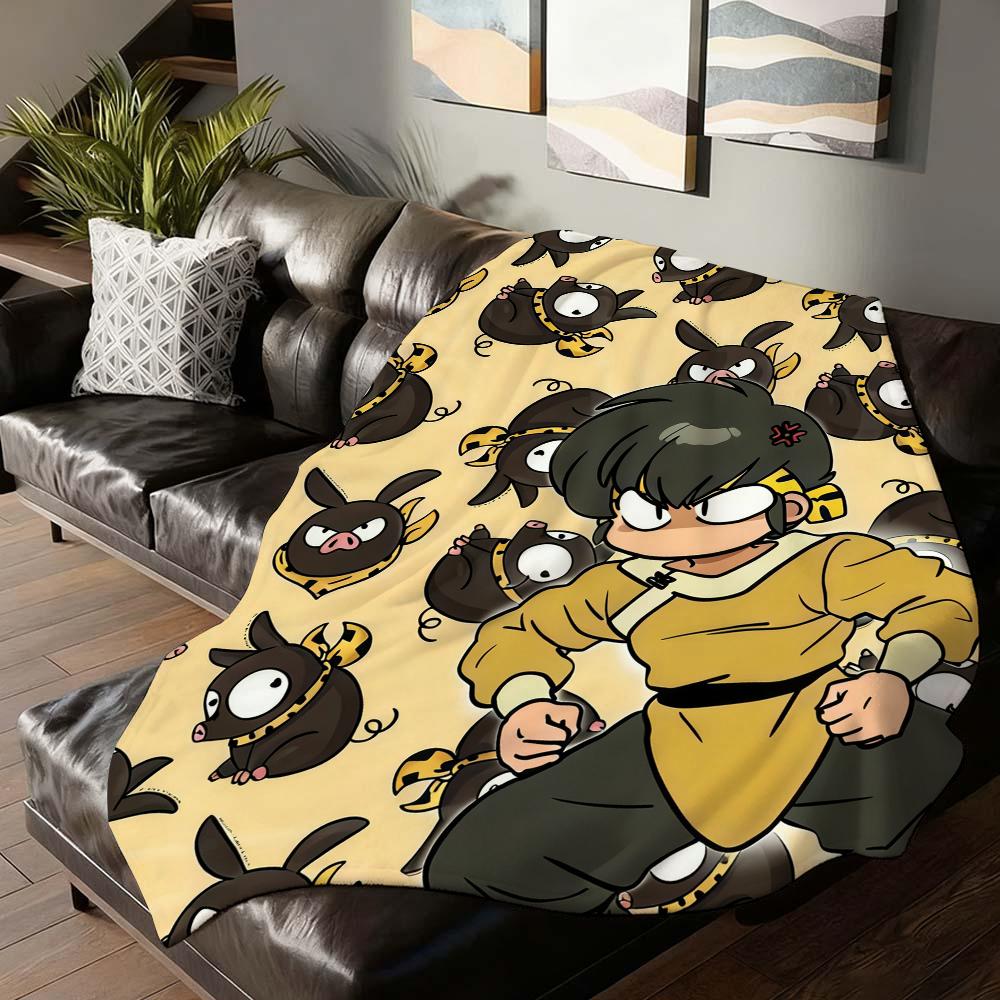 Anime cute Ranma role Chan Ryoga Blanket For Sofa Office Bed Plane Travel Sleep Read Relax Camping Soft And Warm
