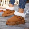 Fashion Casual Thick Bottom Women's Furry Snow Boots 2025 Winter Fluffy Fur Ankle Boots with Platform Classic Solid Shoes for Woman