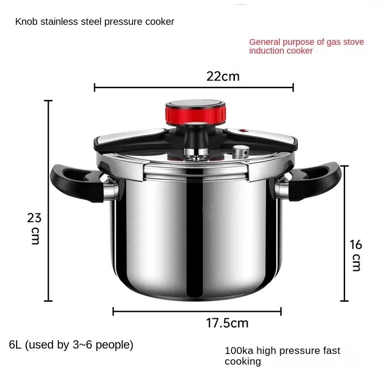 1PC Desktop Electric 304 Stainless Steel Pressure Cooker Explosion-proof Household Gas Stove Thickened Pressure Cooker