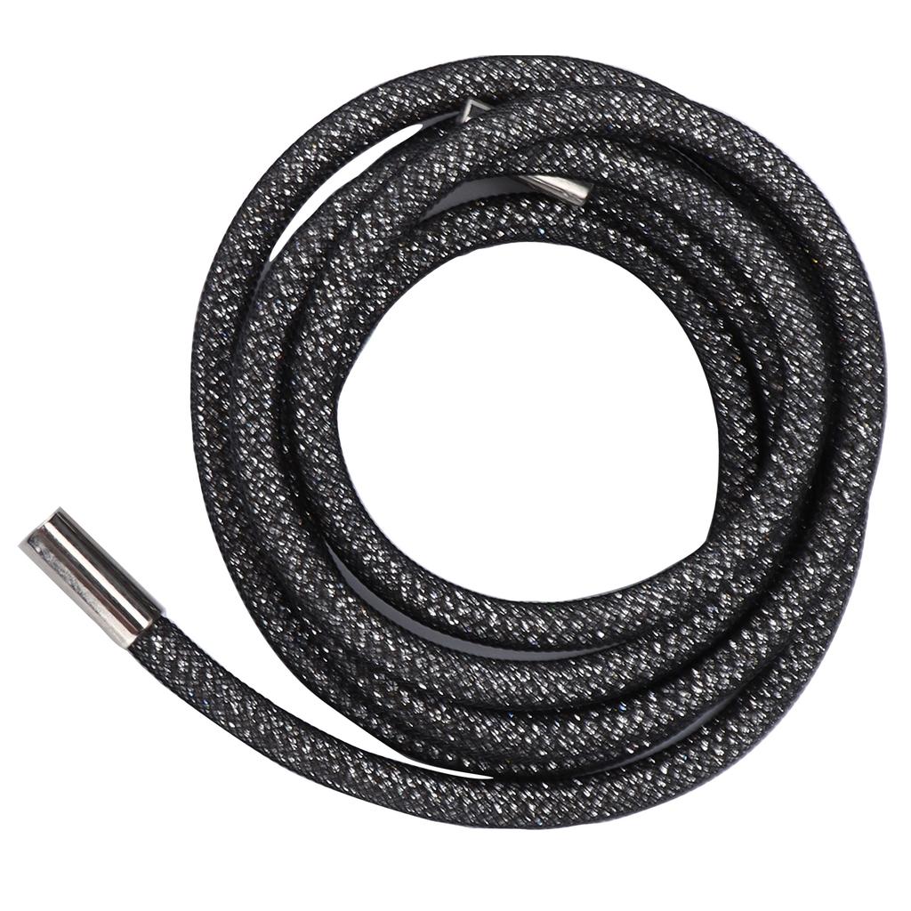 Rhinestone Rope 6mm Width Shiny Glitter Decorative Cord Trim Accessories for Shoes ClothingBlack