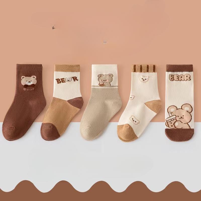 5 пар весенних и осенних ДЕТСКИХ носков, носки с рисунками для девочек и мальчиков