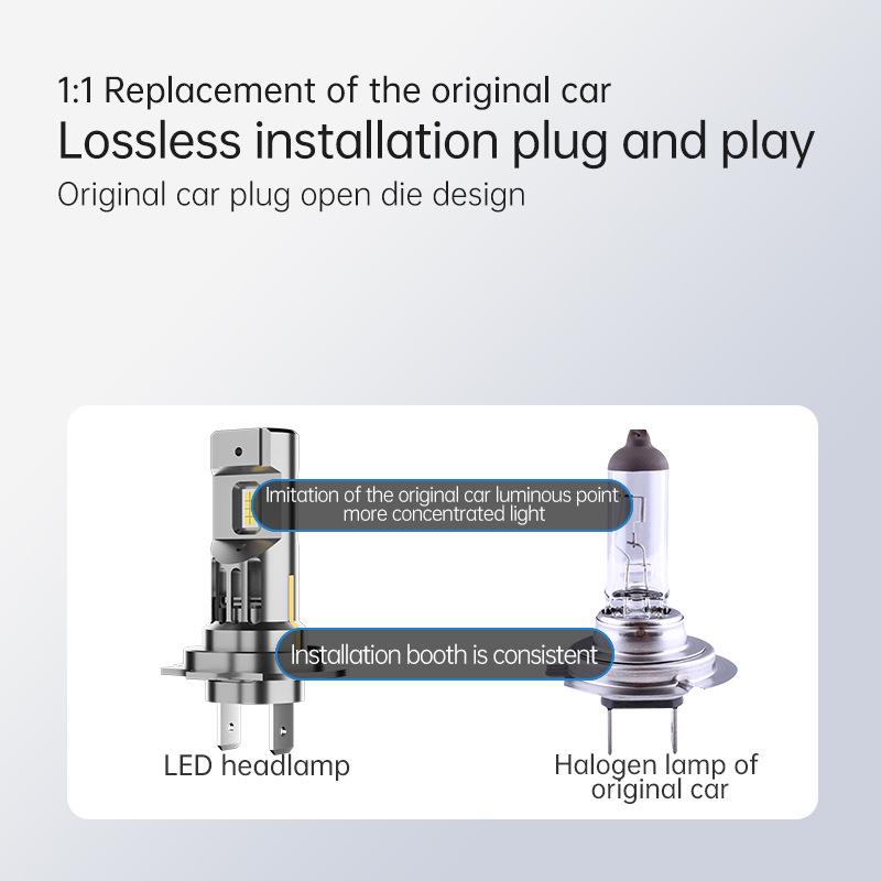 Светодиодная фара H7, Прожектор, Plug-and-Play, Высокая мощность, Противотуманная фара, 1:1 Дизайн, Водонепроницаемость IP68