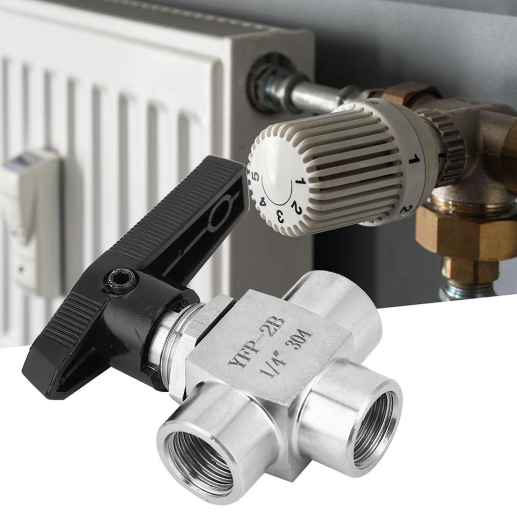 3 Way Ball Valve BSPP Female Thread Stainless Steel Valve for Water Pipe Flow ControlBSPP 1 4in