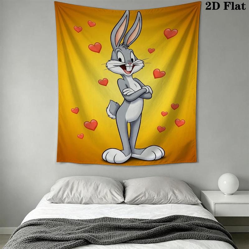 Bugs Bunny Wall Tapestry Aesthetic Wall Hanging Printed Fabric Blanket Decorative Tapestries for Bedroom Living Room Home Decor