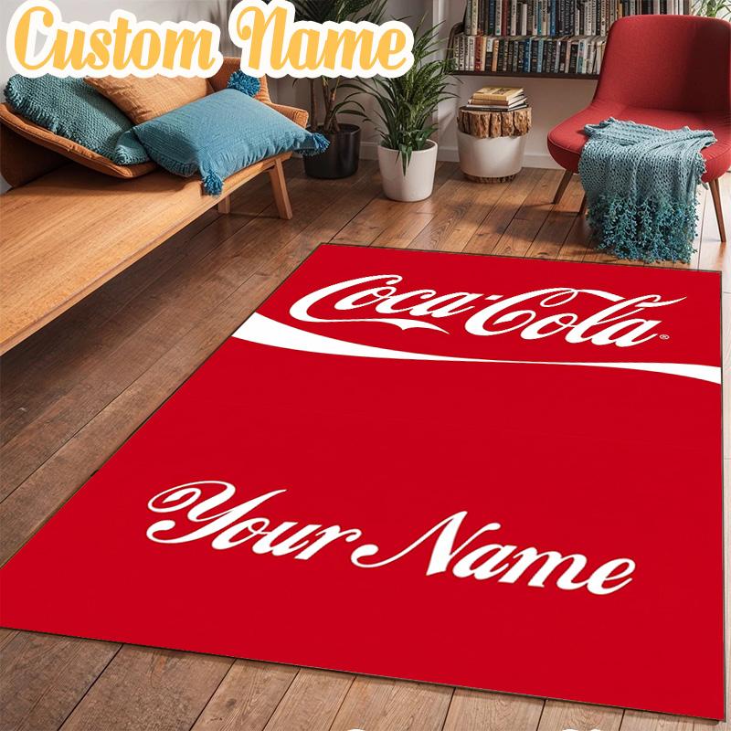 Custom Name Cola Classic Beverage Rug Office Rug Chair Mat Non Slip Carpet Rugs for Bedrooms Dining Room Living Room Home Decor gifts