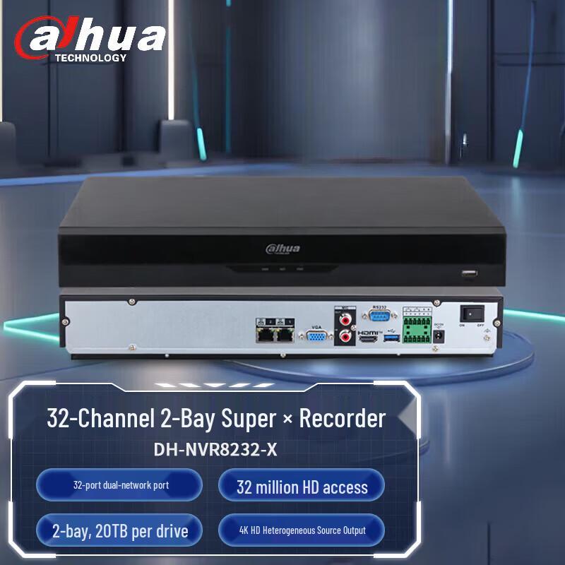 Dahua 4K Ultra HD Network Video Recorder (NVR) CN plug (adapter included)