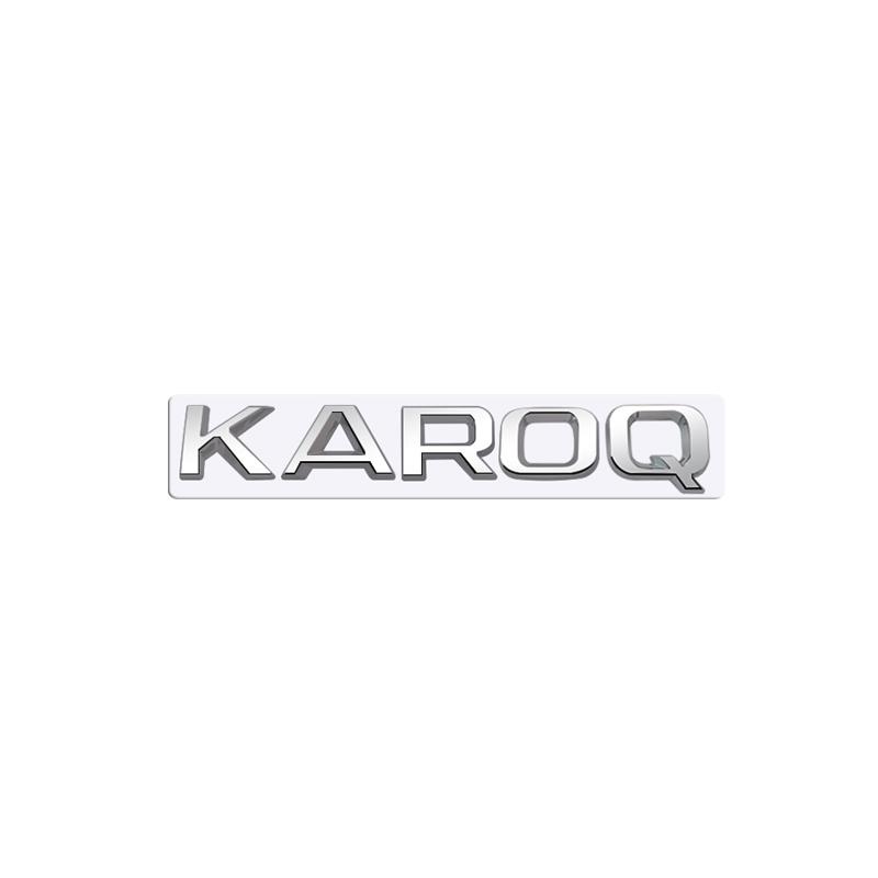 ABCDGI1 MetaL 3D Badge Logo Car Rear Trunk Body Sticker Letter Emblem For Skoda Karoq 4X4 Accessories Glossy Black Matte black