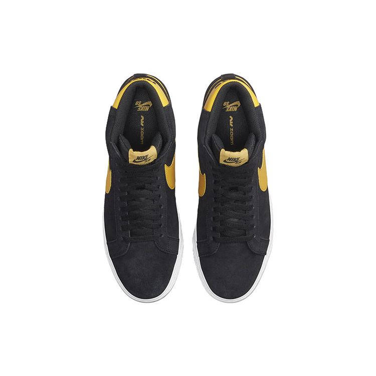 Nike Кроссовки Zoom Blazer Mid SB Черный Университетский Золотой Унисекс Белый 864349-009