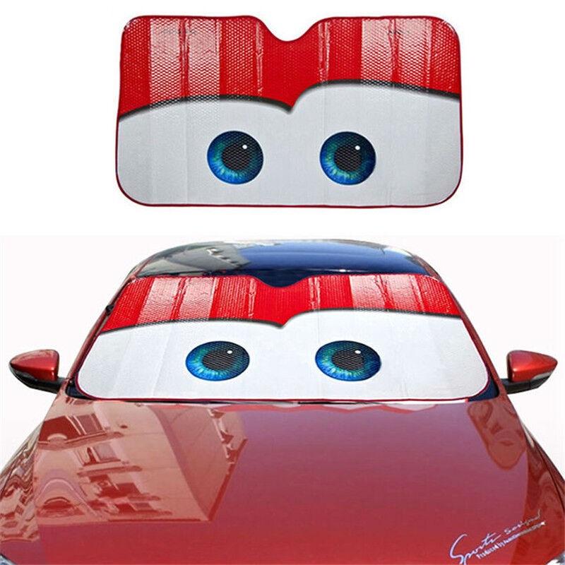 Cartoon Aluminium Foil Car Windshield Sun Shade Big Eyes Cars Front Window Visor