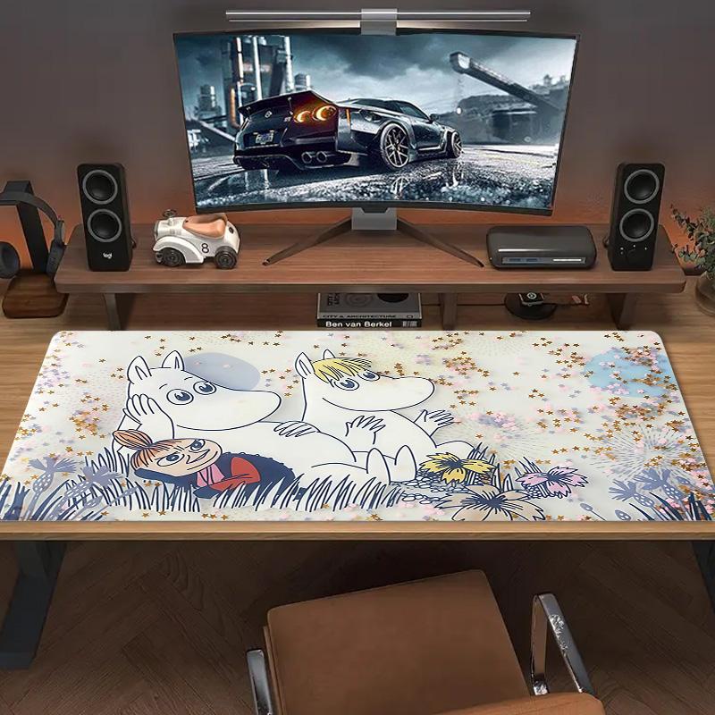 Moomin2 Print Cushion Non-slip Laptop Tablet Big Mousepad XXL Mat Mini PC Playmat With Lock edge