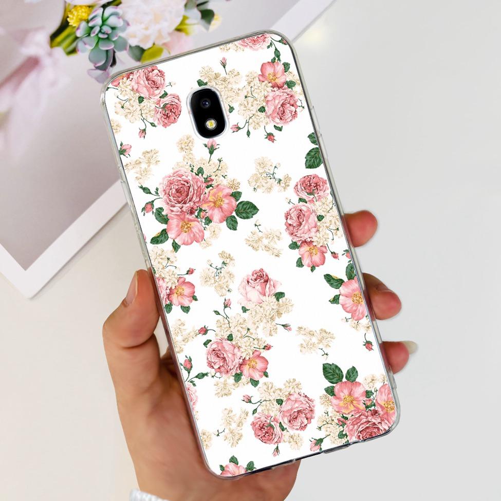 Чехол для Samsung J3 J5 J7 2017 Чехол Милый Мультяшный Кот Модные Цветы Задняя Крышка Для Samsung Galaxy J7 2017 Чехол для Телефона