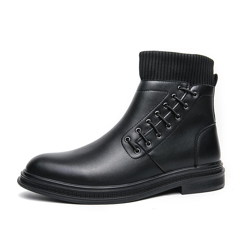Мужские высокие кожаные ботинки Модный дизайнерский стиль Вечеринка Свадьба Отдых на природе Бизнес Мотоцикл Мужские ботинки Прогулочная обувь