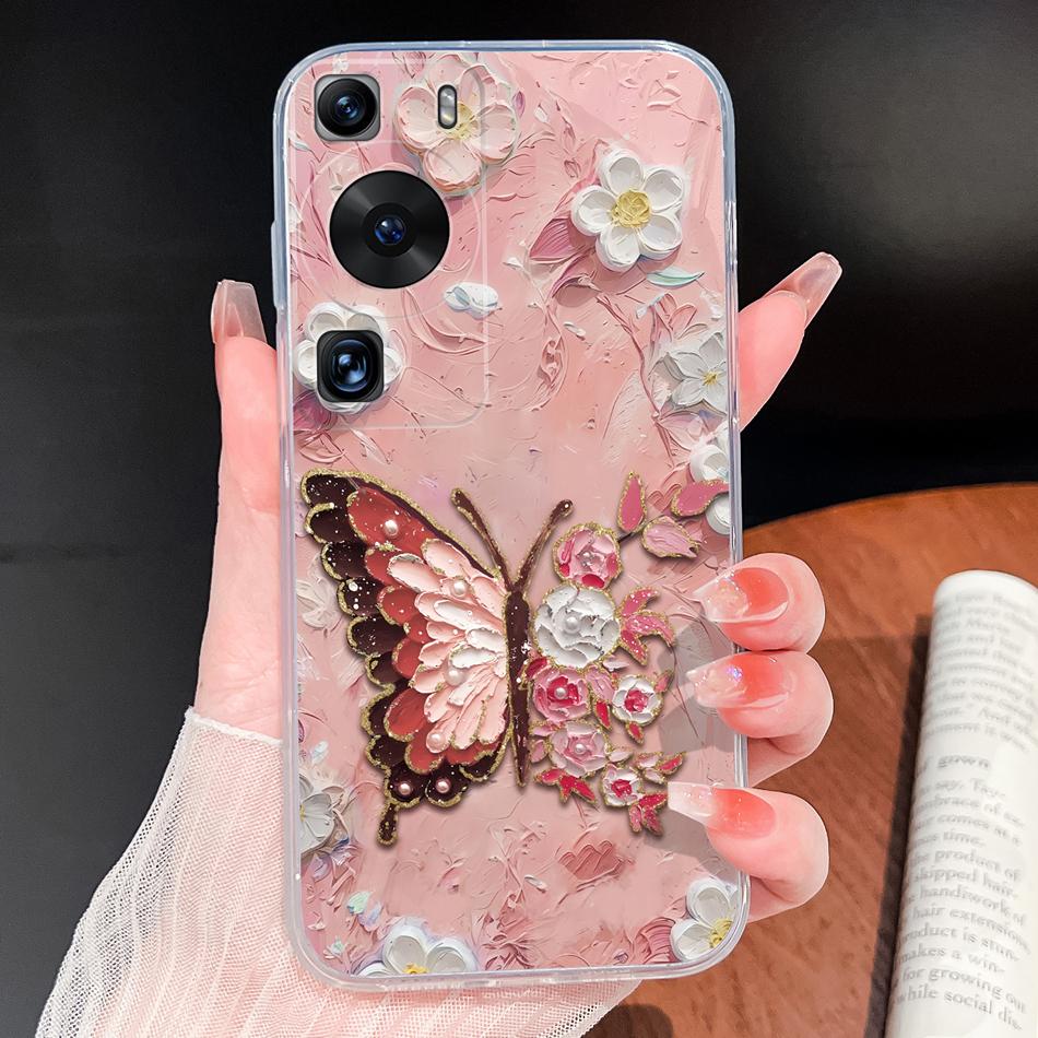 Чехол для Huawei P60 P50 Pro P50E Рыбы Океана Мягкий Тонкий ТПУ Прозрачный Силикон Легкий Задняя Крышка для Huawei P 60 P 50 Корпус Телефона