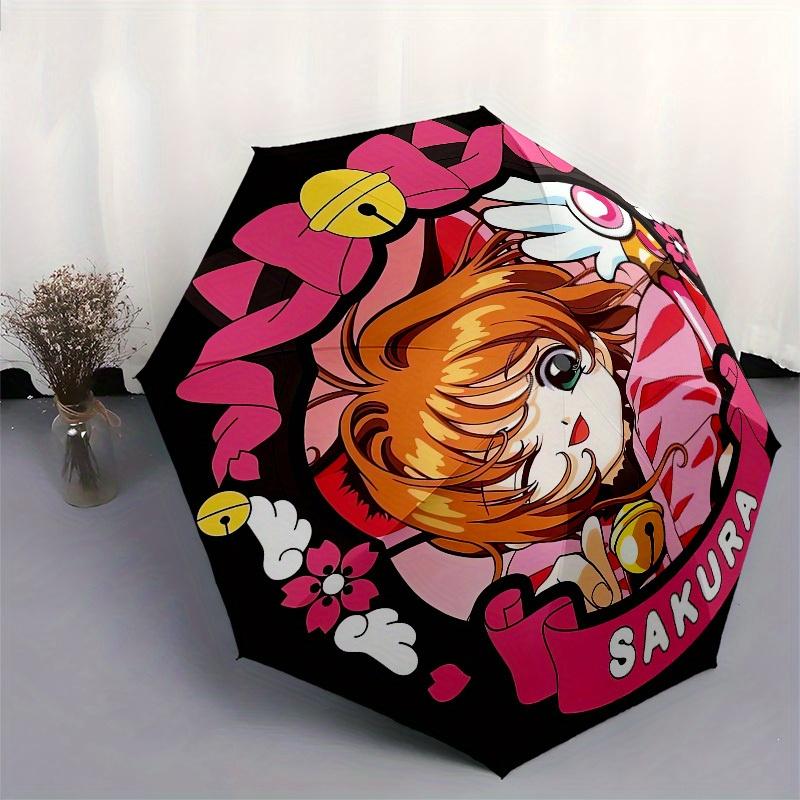 1pc Cardcaptor Sakura Badge Umbrella with Plastic Handle,Suitable for All Seasons Home Travel Outdoor UmbrellaM1086