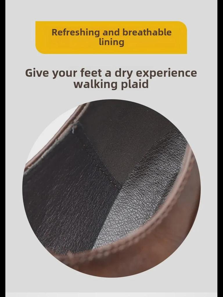 Мужские кожаные рабочие туфли на шнуровке: Толстая подошва, увеличивающая рост, универсальная, нескользящая, повседневная натуральная кожа, плюс хлопок.