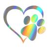 Dog Paw Waterproof Car Sticker Cute Dog Cat Paw Paw Sticker Heart Car Window