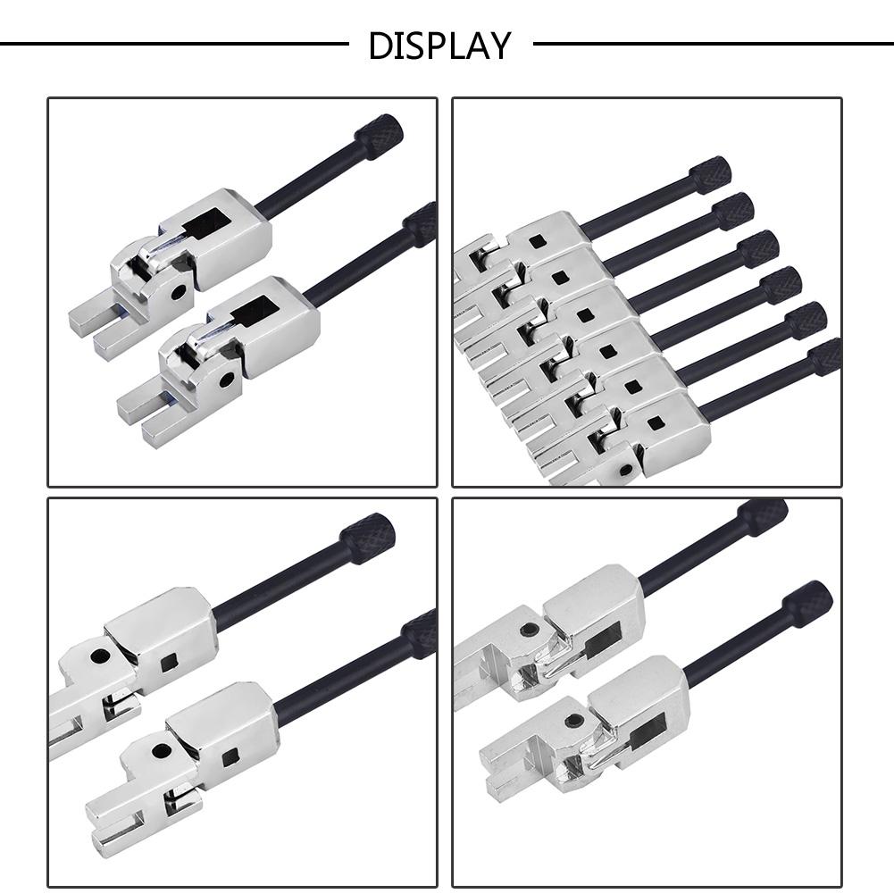 6Pcs Tremolo Bridge Saddles Replacement Part for Electric Guitar(Silver Black)