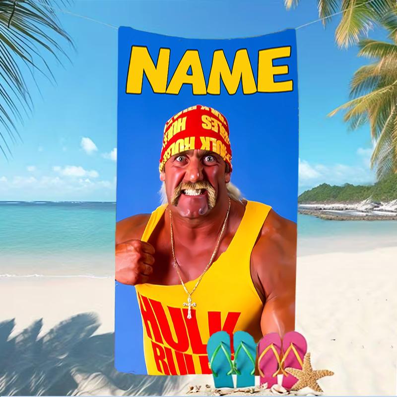 Customizable personalized beach towels Hulk Hogan themed designs.Suitable for the beach, yoga, sports;ideal as beach accessories
