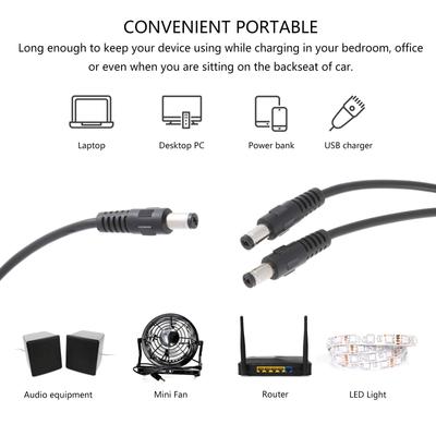 DC5.5x2.1mm силовой разветвительный кабель 18AWG Male to Two Male 5.5MM x2.1MM шнур для светодиодных камер видеонаблюдения шнур питания