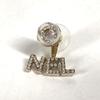 CHANEL A21A CC CC Mark Faux Pearl Rhinestone logo Pierce Metal White/Gold