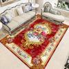 Luxury European Style Flower Bedroom Decor Carpets Red Golden Retro 200x400 Living Room Area Rugs Anti-slip Lounge Floor Mat