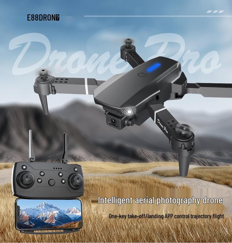 Дрон E88PRO 2025 с двойной камерой: Квадрокоптер фиксированной высоты с дистанционным управлением для аэрофотосъемки