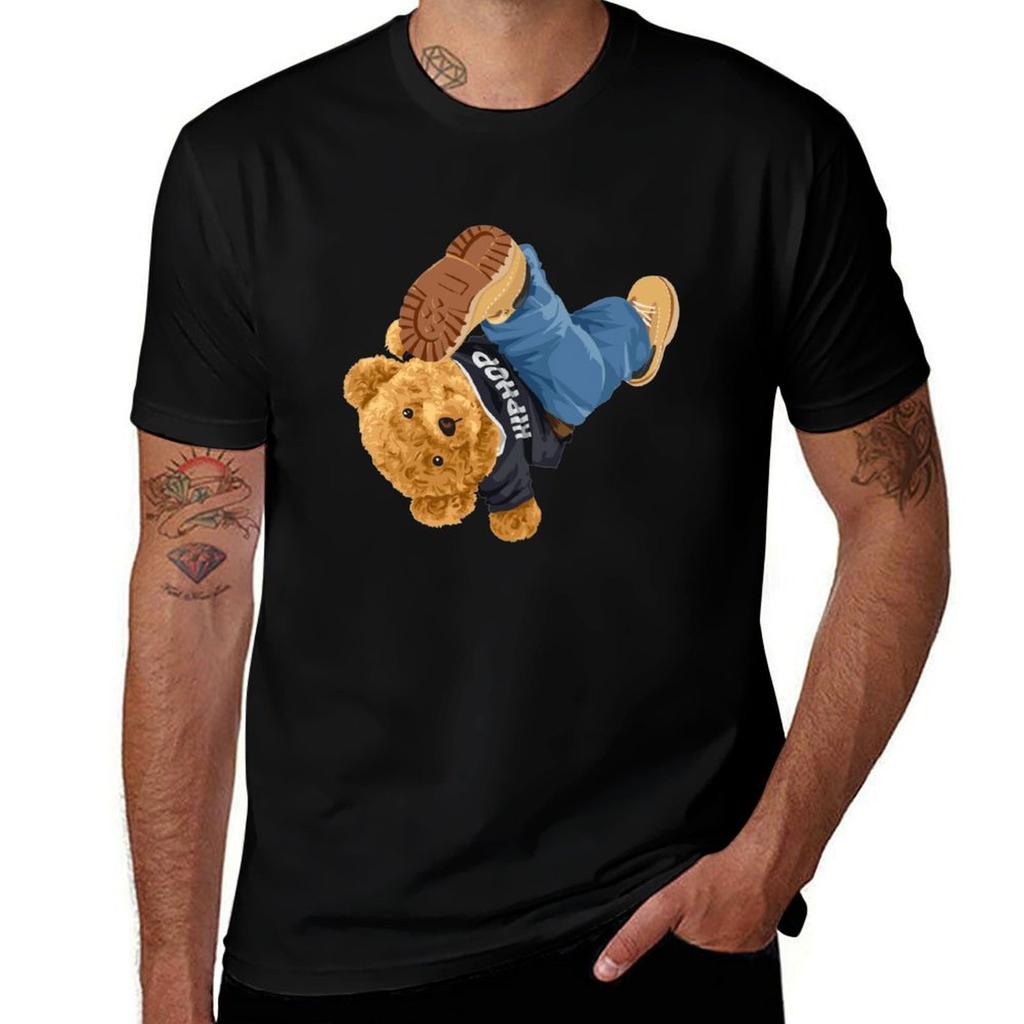 Cute Breakdance Bear Adograble TShirt Vintage Style Printed Top