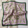 Silk scarf female small fresh pastoral forest plant printed small square scarf to make printed mulberry silk scarf