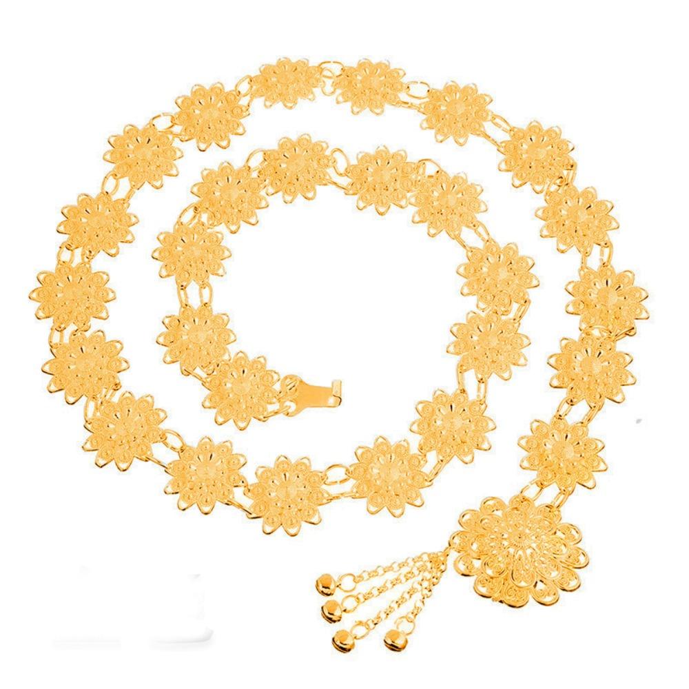 Bell Ethnic Style Belt Silver Dance Dress Belt Chains Vintage Gold Belt  Party Decoration