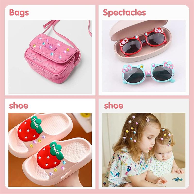 Набор для волос Bedazzler, игрушка-степлер для волос с драгоценными камнями и инструментом для укладки волос из 180 драгоценных камней