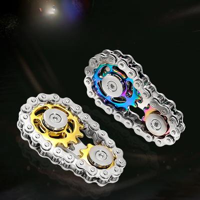 Механический маховик с цепью и зубьями Fidget Spinner Антистресс Тревога Металлическая цепь от велосипеда Спиннер EDC Игрушки для детей Взрослый ручной спиннер