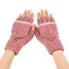 New Short Woolen Fingerless Gloves with Flip-top Fringes for Autumn and Winter Warm and Fashionable Knitted Half Finger Sleeves for Women