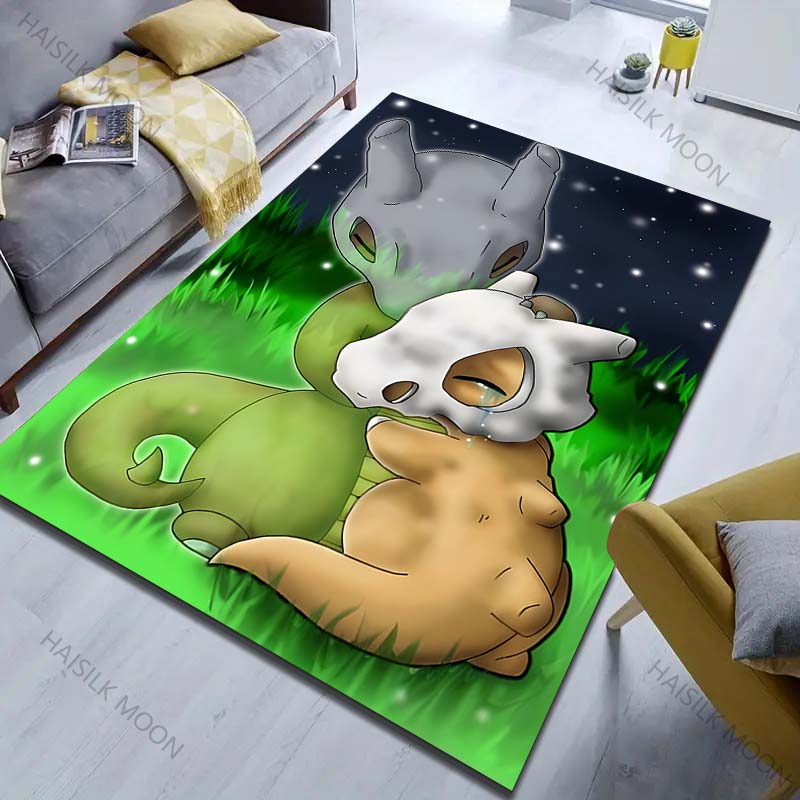 P-Pokemon Cubone Cartoon Printed Carpet Living Room Bedroom Bedside Floor Mat Balcony Garden Large Area Decor Rug Holiday Gifts