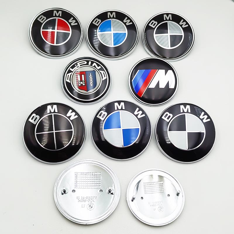BERV3 82mm 74mm Car Front Hood Emblem Logo Rear Trunk Badge For BMW E90 E39 E46 E30 E36 E87 E60 E92 E92 M2 M3 M4 M5 Accessories