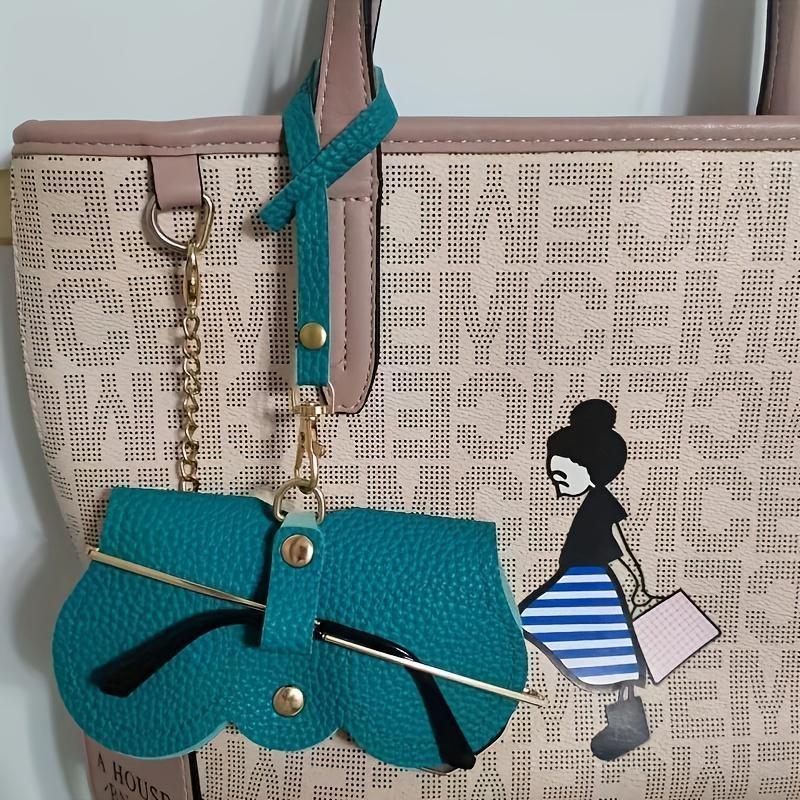 Чехол для очков с тиснением личи, милые подвесные солнцезащитные очки из искусственной кожи, сумка для хранения очков для чтения, портативный дорожный держатель для очков