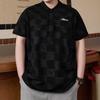 Checkered New Wave Men's Stretch Fit Moisture Transferring Fashionable Polo Shirt - Oversized Loose Casual Short Sleeve Athletic Top