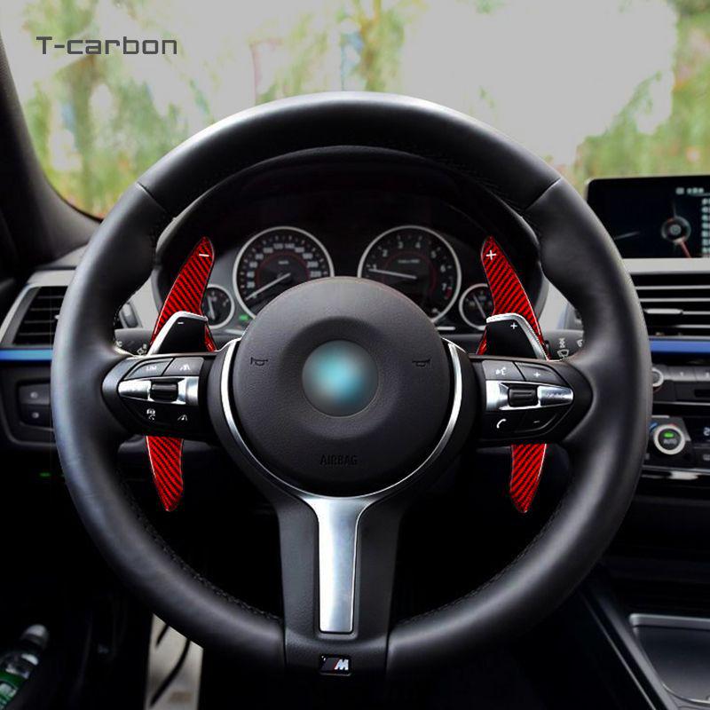 Удлиненные лепестки переключения передач из углеродного волокна T-Carbon для модификации рулевого колеса BMW 2 серии F20 и 3 серии F30