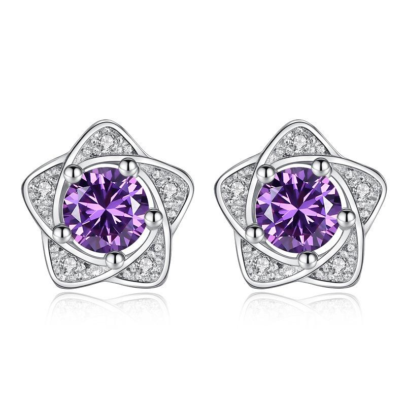 Серьги-гвоздики из стерлингового серебра 925 пробы, женские, модные, милые, маленькие, с прозрачным кристаллом CZ, подарок для девочек, подростков, женщин R003
