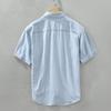 Летние топы, мужские рубашки-карго с коротким рукавом, молодежная популярная уличная одежда, повседневная свободная рубашка с карманами на лацканах, двойные карманы, светло-голубая джинсовая рубашка