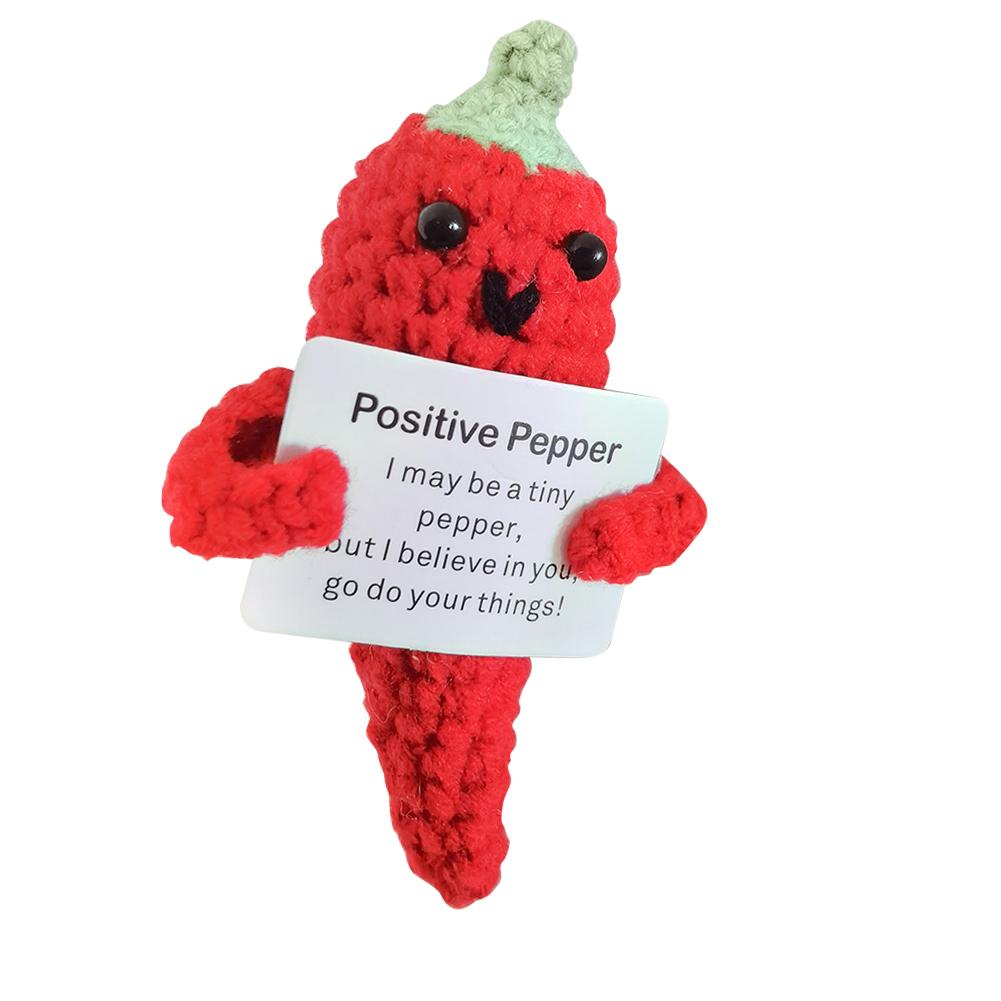 Mini Positive Potatoes with Positive Card Creative Potato Dolls Inspirational Crochet Dolls Home Room Party Decoration