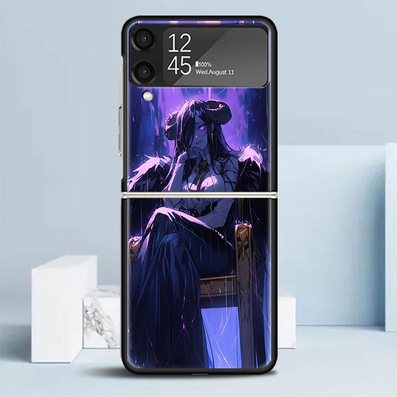 Чехол для телефона с аниме Альбедо Повелитель для Samsung Galaxy Z Flip7 Flip6 5G Flip5 Flip4 Flip3 ZFlip 7 6 3 4 5 Ударопрочная задняя крышка Gal