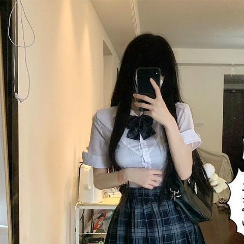 Женская приталенная рубашка с длинным рукавом белая, школьная форма JK, стиль колледжа на весну/лето