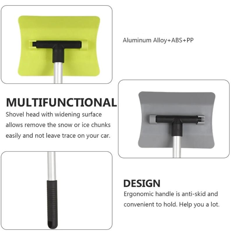 Выдвижной скребок для снега с эргономичной ручкой, снеговая щетка для эффективной очистки лобового стекла автомобиля и автомобиля