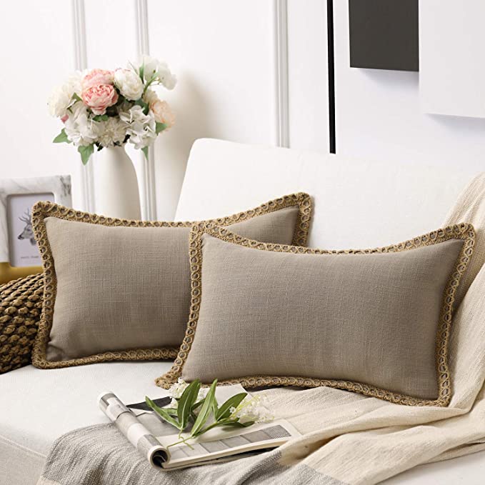 1 шт. скандинавские однотонные товары для дома, наволочка из хлопка и льна, наволочки, наволочки из мешковины, льняные обрезанные края