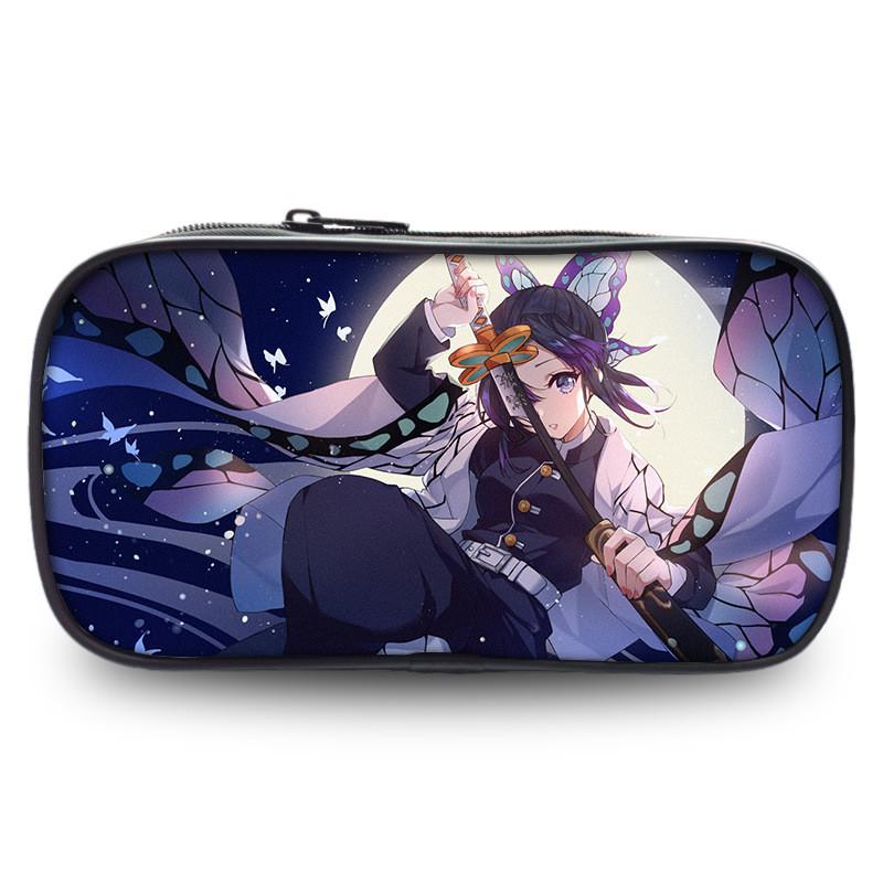 Large Capacity Demon Slayer Pen Bag Stylish Oxford Fabric Stationery Pouch