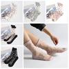 Breathable Ultra Thin Socks Summer Transparent Rose Flower Girls Elastic Short Socks Female Sox