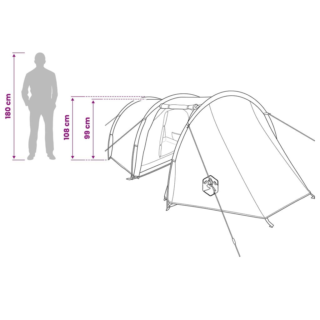 Tunnel Tent Olive Green 410 x 175 x 105 cm Polyester and Steel