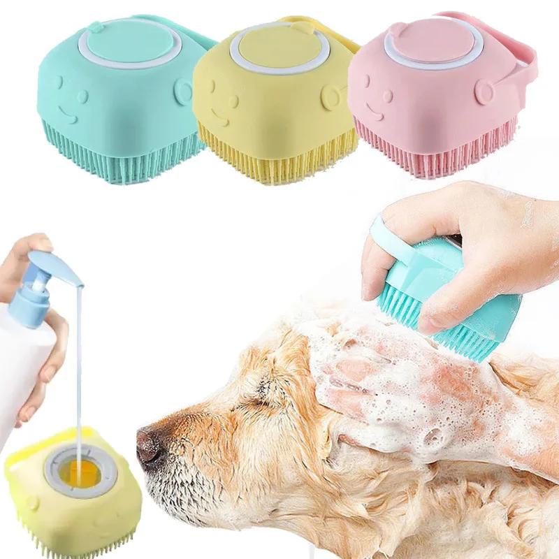 Pet Dog Bath Grooming Brush For Dogs Pets Dogs Accessories Soft Silicone Massager Cleaning Tool Comb Cats Supplies Products Home