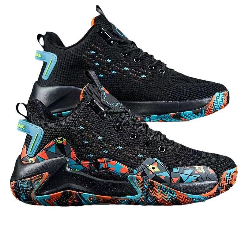 Мужские новые кроссовки на платформе для баскетбола, дышащие спортивные кроссовки из сетки с плетением «муха», уличные повседневные кроссовки для бега