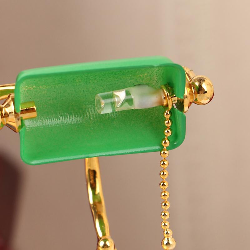 1:12 Кукольный домик Миниатюрная настольная лампа Светодиодная лампа Зеленый фонарь почтальона Освещение Домашняя мебель Модель Декор Игрушка Аксессуары для кукольного домика